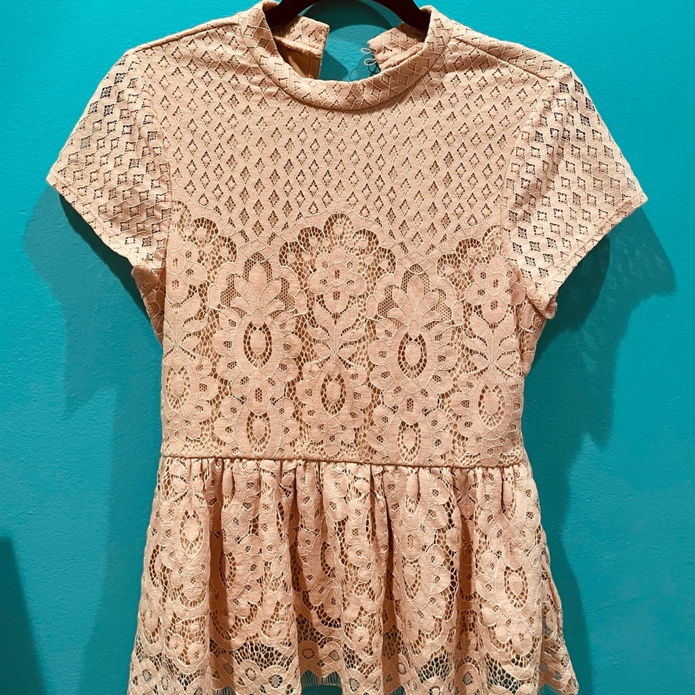soft pink lace blouse